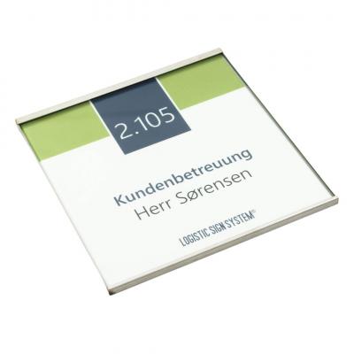 Tuerschild Vitrum G aus Glas und Edelstahl 150 150 mm